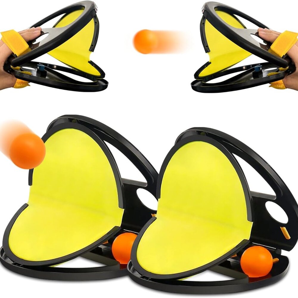 Throw Catch Ball Game - Pop Pass Catch Ball Game(2 Paddles & 4 Balls)